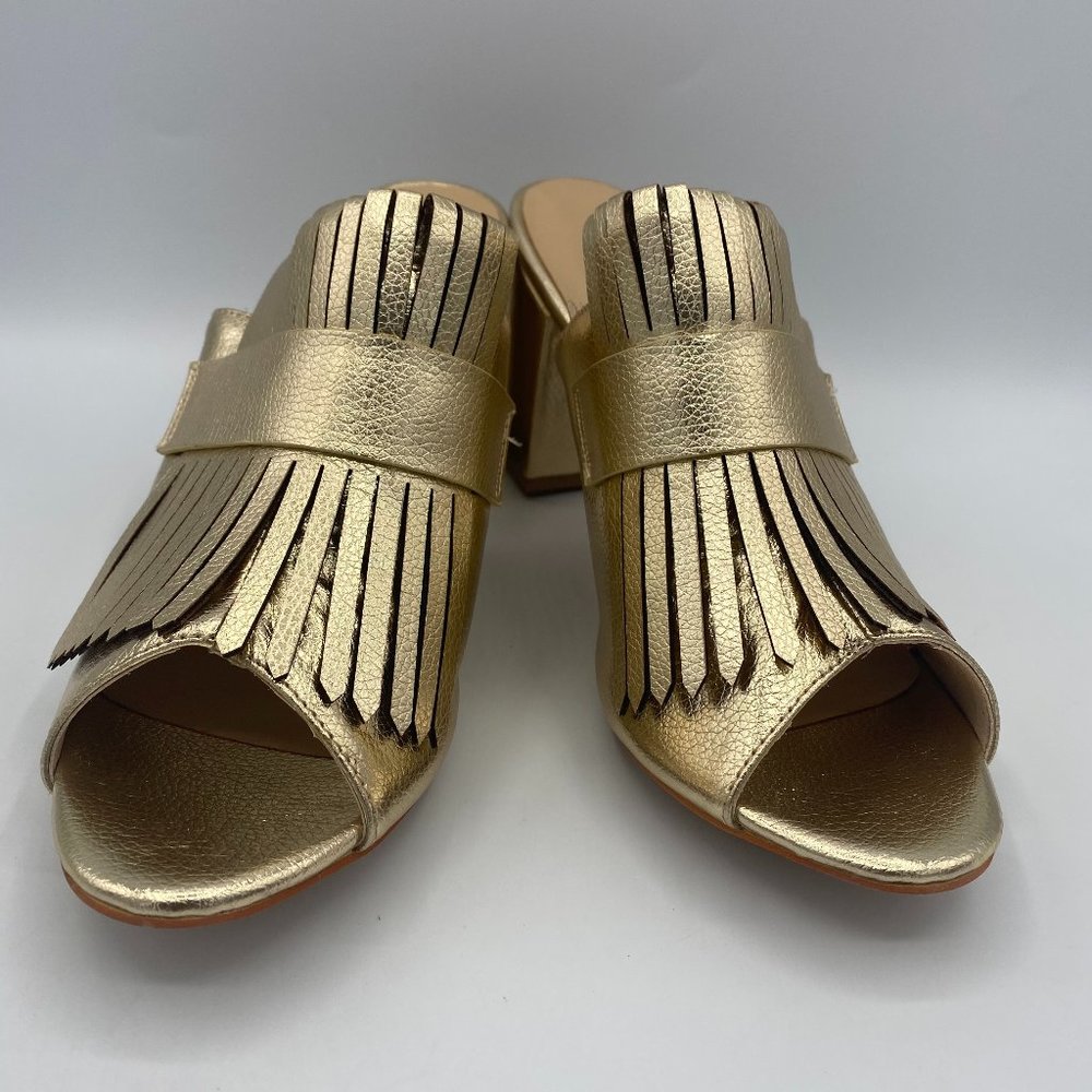 XYD Women Open Toe Mule Shoes High Chunky Heel Sli